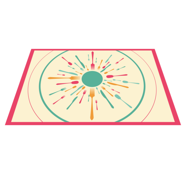 Moderne dækkeserviet med farverigt bestikudbrud - TenStickers