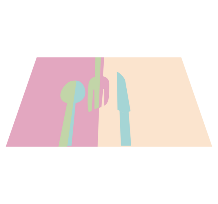 Original dækkeserviet med stiliserede bestikelementer - TenStickers