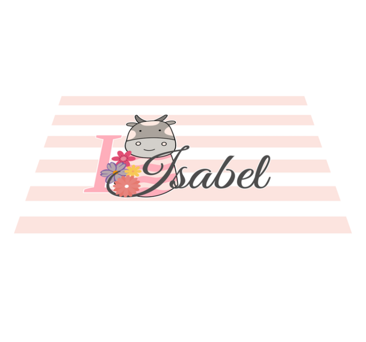 Navn dækkeserviet med ko-tema personligt design - TenStickers