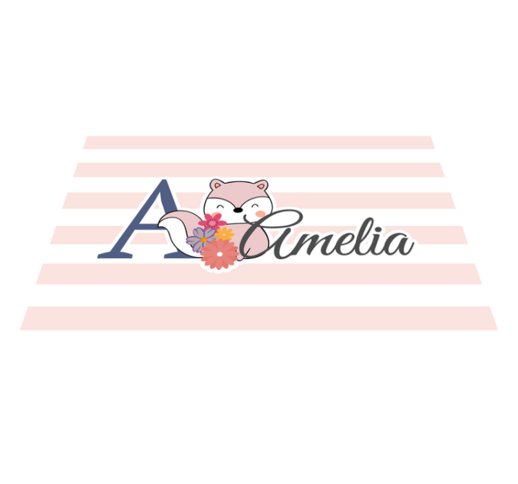 Dækkeserviet børn sød ræv med blomster - TenStickers