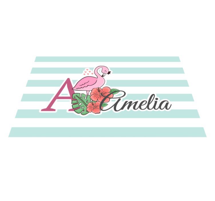 Dækkeserviet børn flamingo monogram amelia - TenStickers