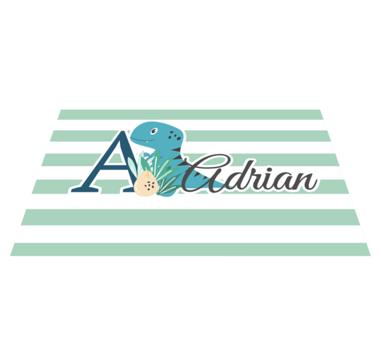 Dækkeserviet børn dinosaur initial design - TenStickers