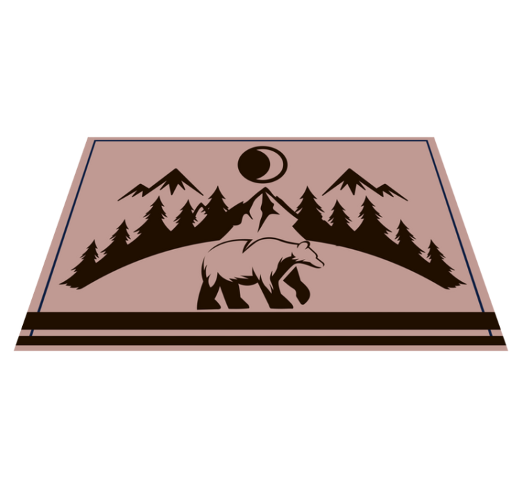Navn dækkeserviet bjørnesilhuet scene - TenStickers