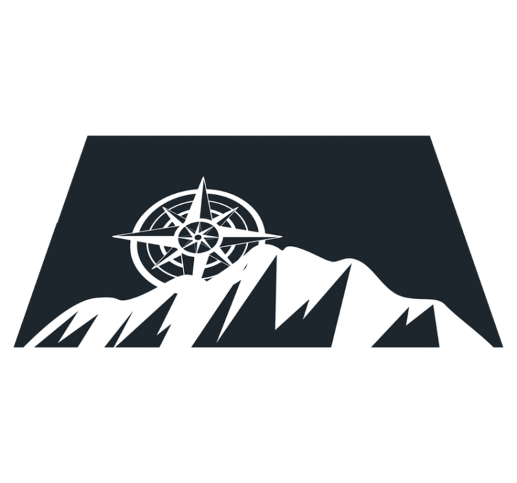 Tekst dækkeserviet med bjergkompasdesign - TenStickers