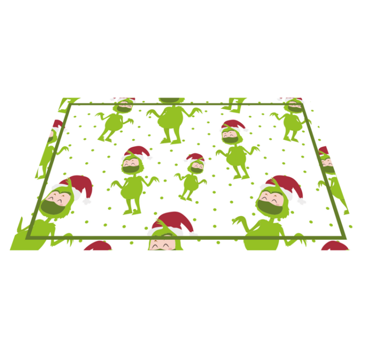 Jule dækkeserviet med glade grinch figurer - TenStickers