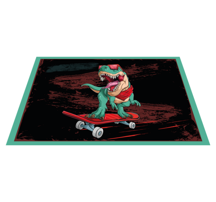 Skating grøn dinosaur originale dækkeservietter - TenStickers