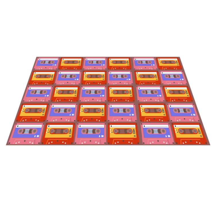 Rødt og pink 80'er kassettemønster dækkeserviet - TenStickers