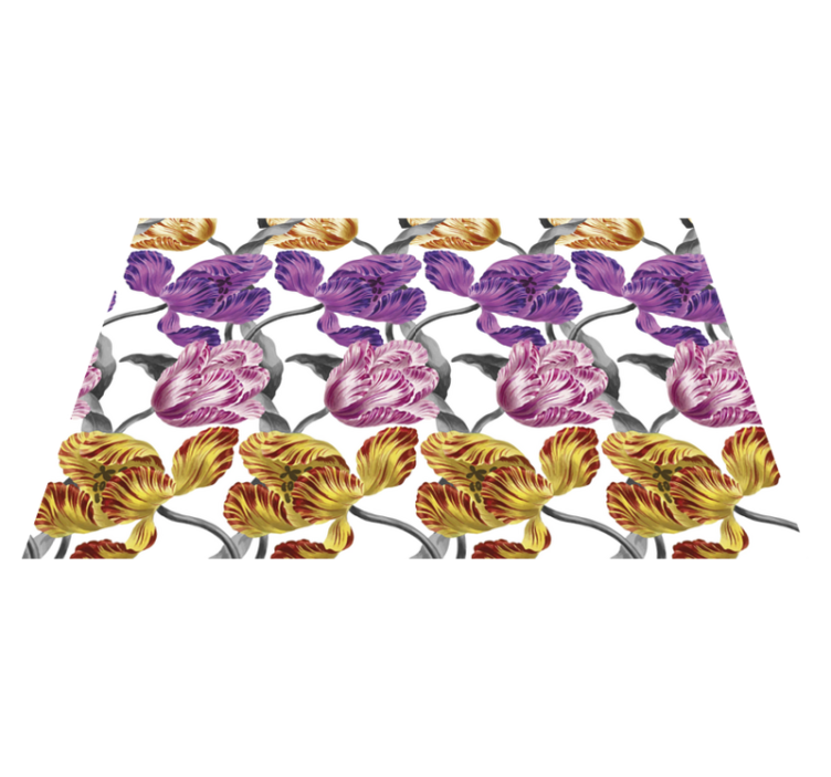 Lilla, gule lyserøde dækkeservietter i tulipanmønster - TenStickers