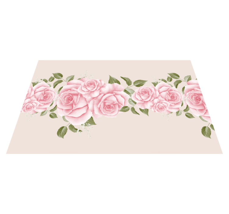 Vintage pink rose mønster elegante dækkeservietter - TenStickers