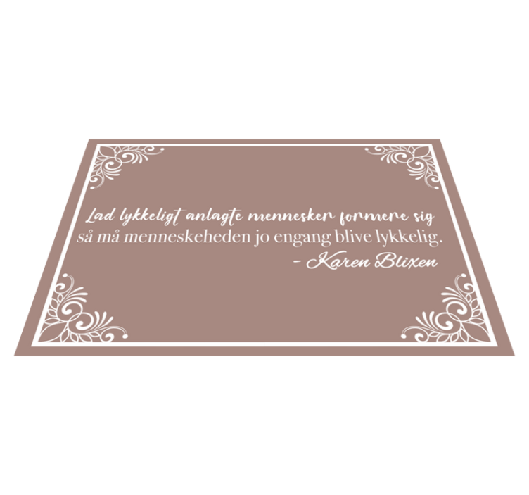 Karen blixen siger tekst dækkeserviet - TenStickers