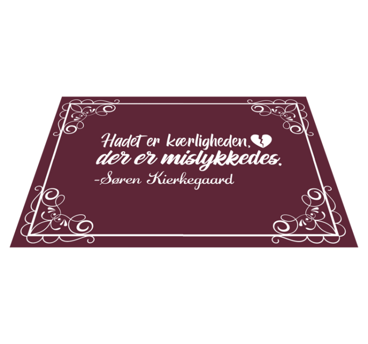 ''had er den mislykkede kærlighed'' citat dækkeservietter - TenStickers