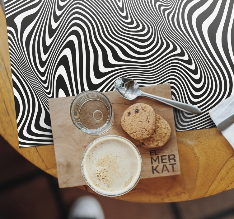 3d effekt linjer zebra dækkeservietter - TenStickers