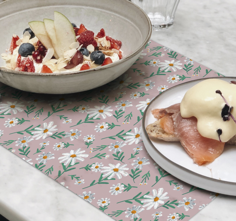 70'erne daisy pink blomster dækkeservietter - TenStickers