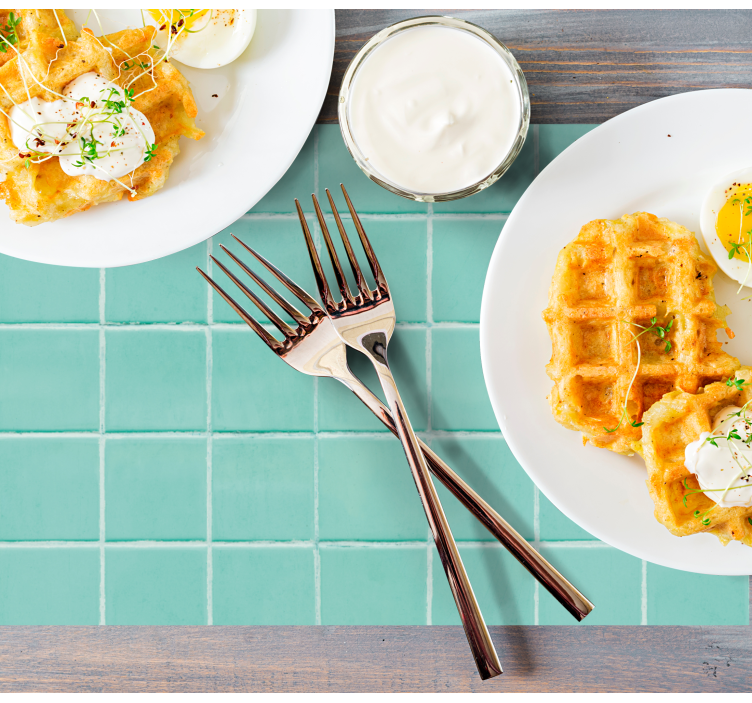 Blågrønne nuancer mosaikfliser teksturerede dækkeservietter - TenStickers