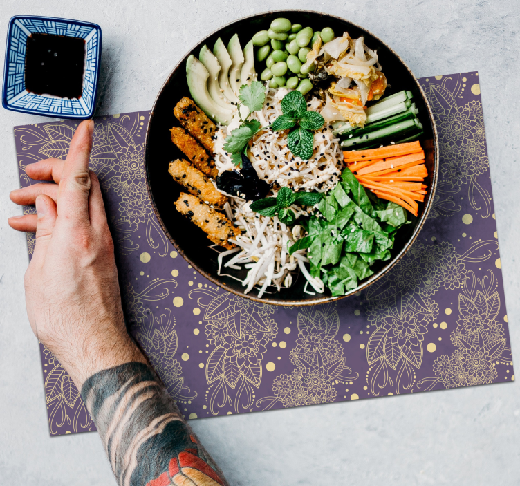 Blomster paisley hjørne paisley dækkeservietter - TenStickers