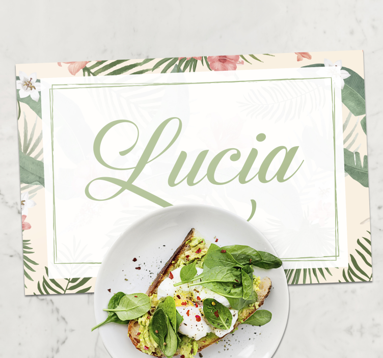 Blomstrede ramme personlige dækkeservietter - TenStickers