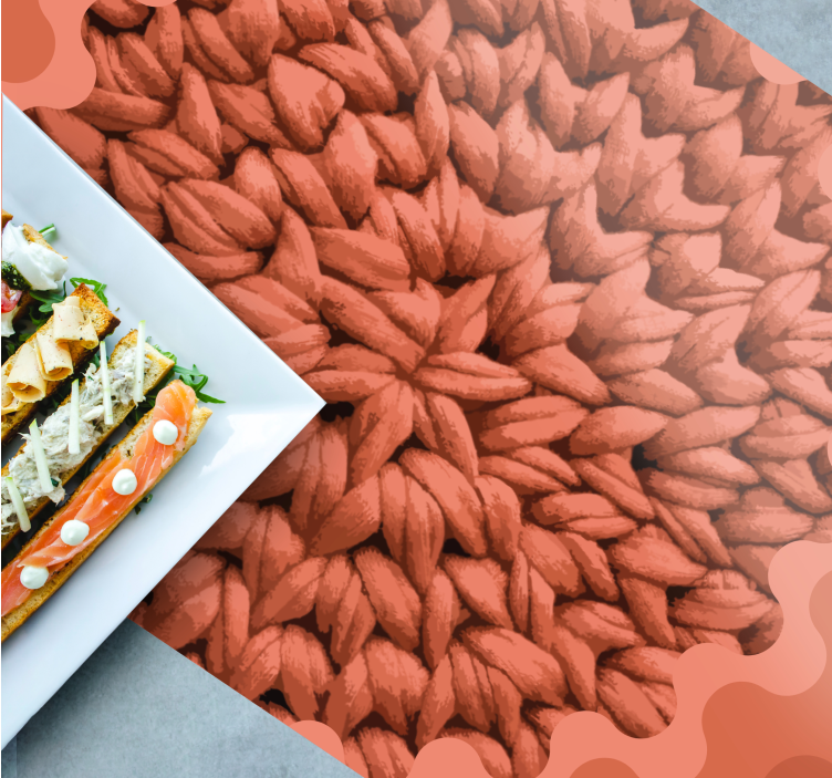 Blomstrede dækkeservietter i naturfiber imiteret - TenStickers