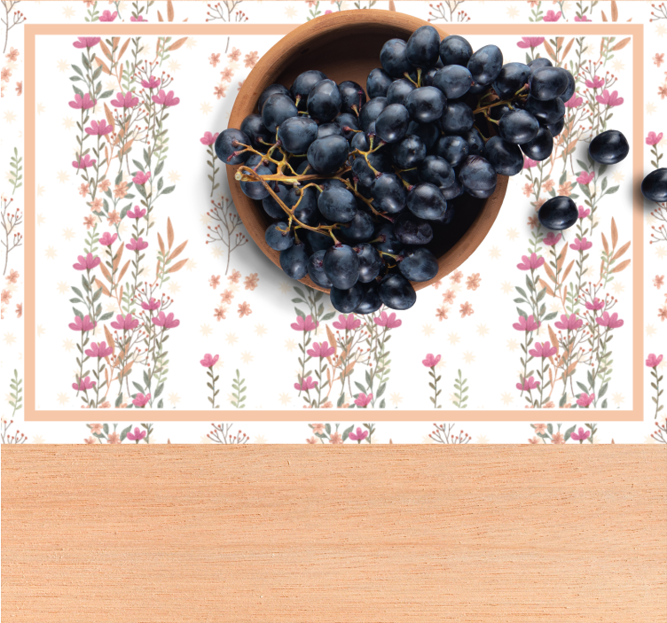 Botaniske høje blomster elegante dækkeservietter - TenStickers