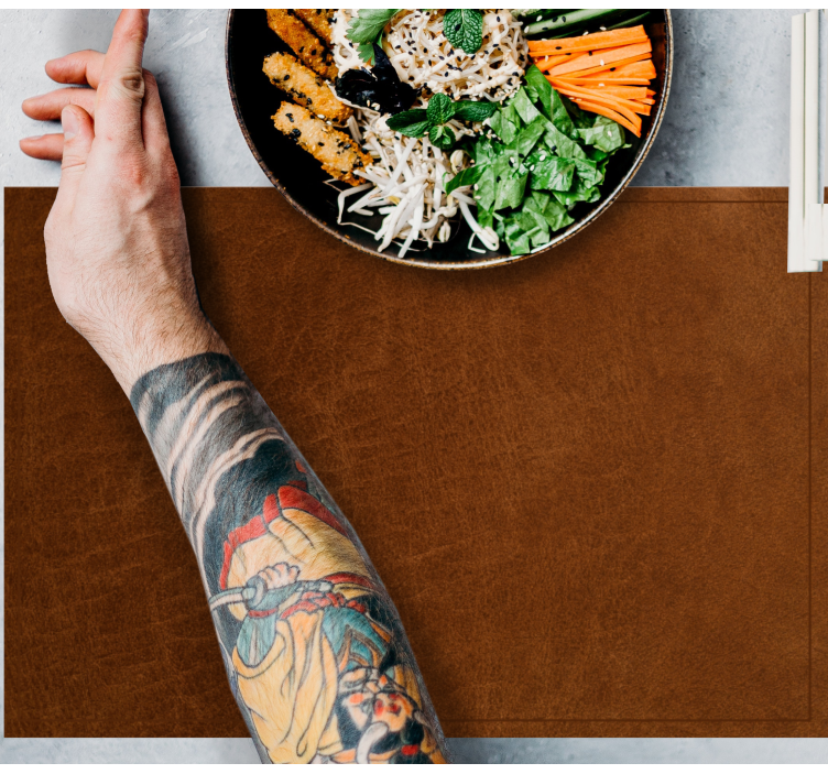 Brune lædereffekt teksturerede dækkeservietter - TenStickers