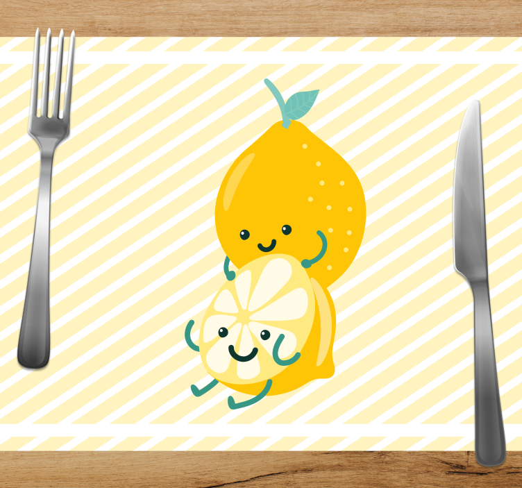 Citron sjov tegneserie stil originale dækkeservietter - TenStickers