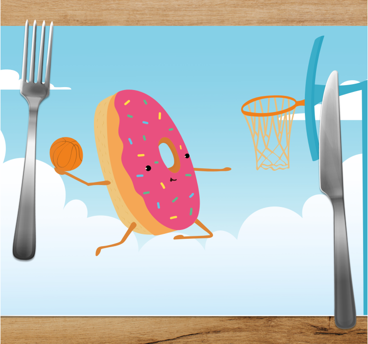 Donut spiller basketball originale dækkeservietter - TenStickers