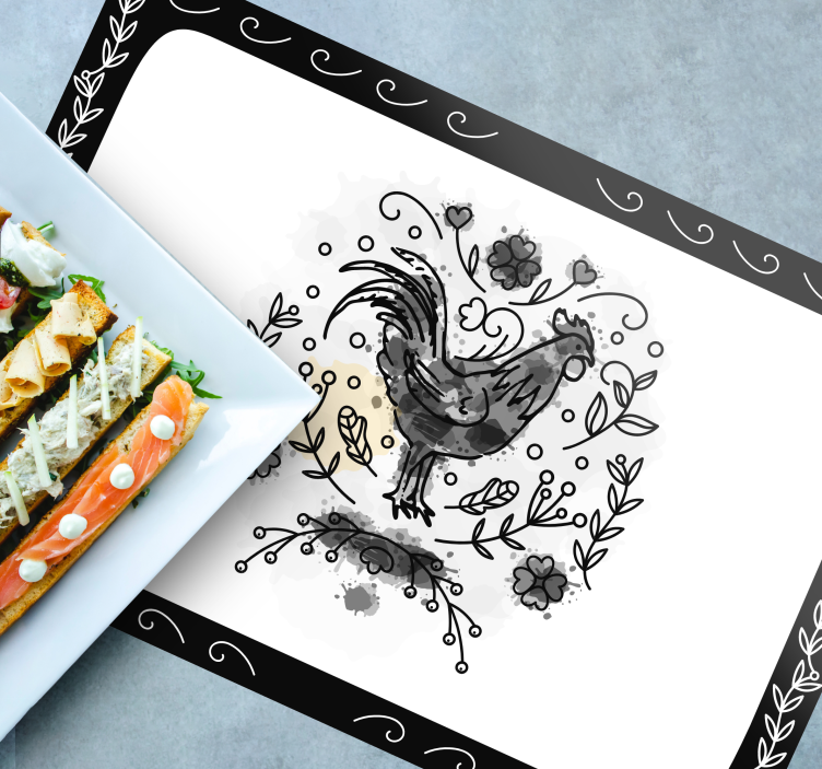 Elegant hane illustration moderne dækkeserviet - TenStickers