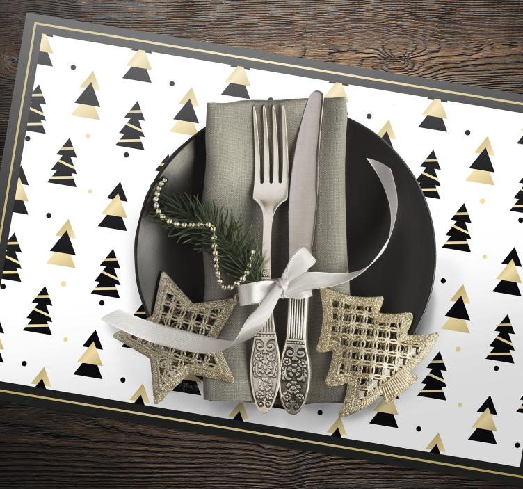 Jul elegante træ mønster dækkeservietter - TenStickers