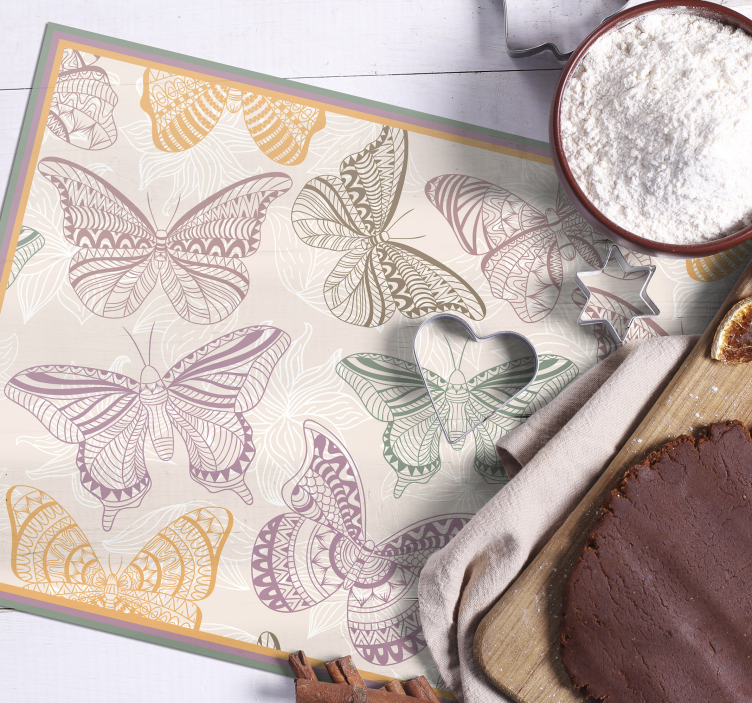 Farvede sommerfugle sommerfugl dækkeservietter - TenStickers