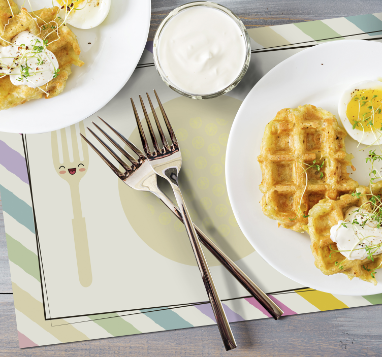 Farverige plade og bestik børn dækkeservietter - TenStickers