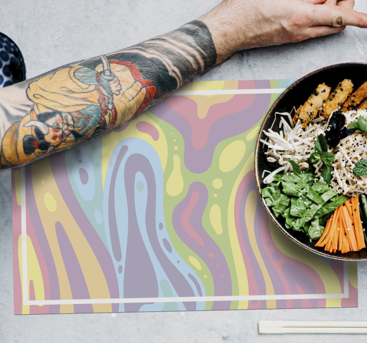 Farverige lava lampe effekt originale dækkeservietter - TenStickers