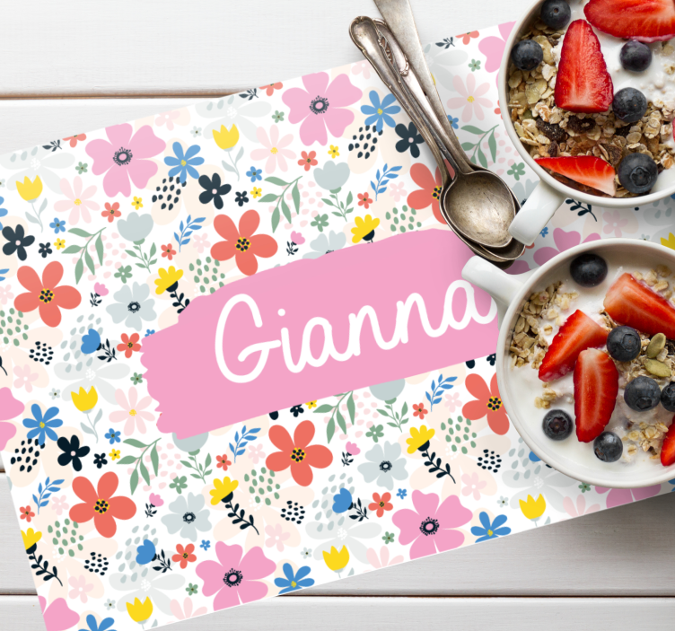 Farverige pæne blomster blomsterplade - TenStickers