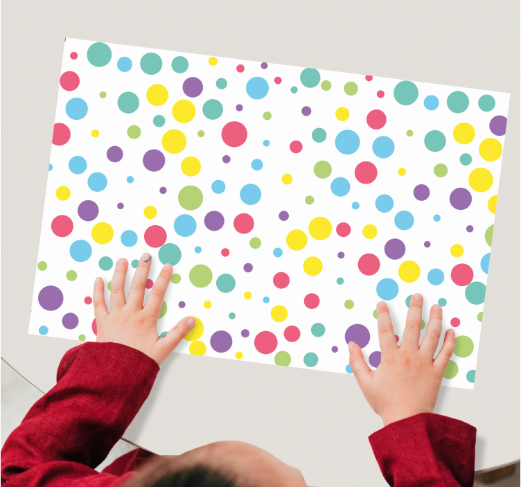 Farverige polka dot mønster originale dækkeservietter - TenStickers
