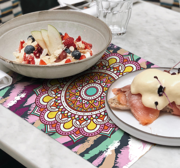 Flerfarvet mandala originale dækkeservietter - TenStickers