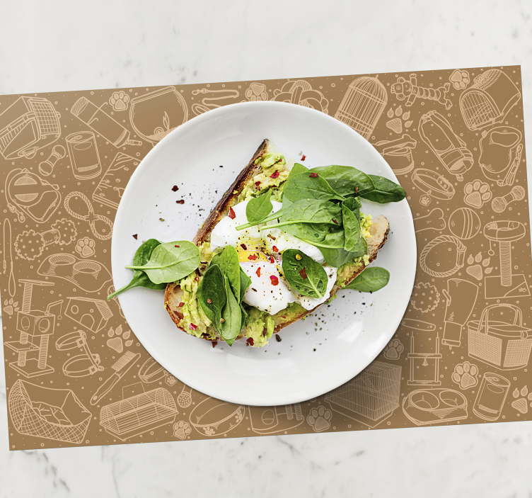 Forskellige dyrefoder restaurant dækkeservietter - TenStickers