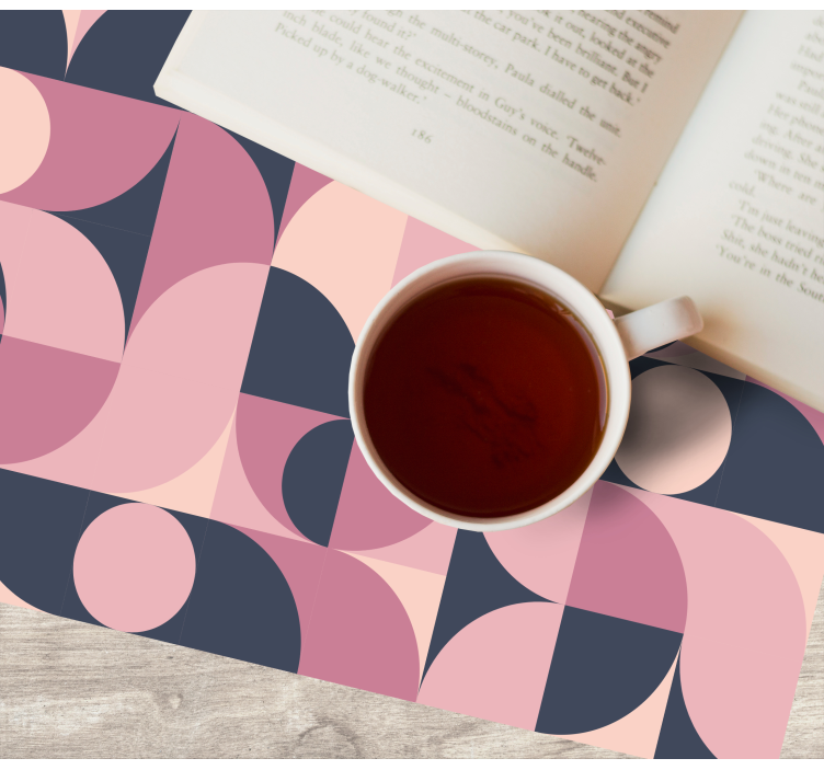 Geometriske lyserøde pastel moderne dækkeservietter - TenStickers