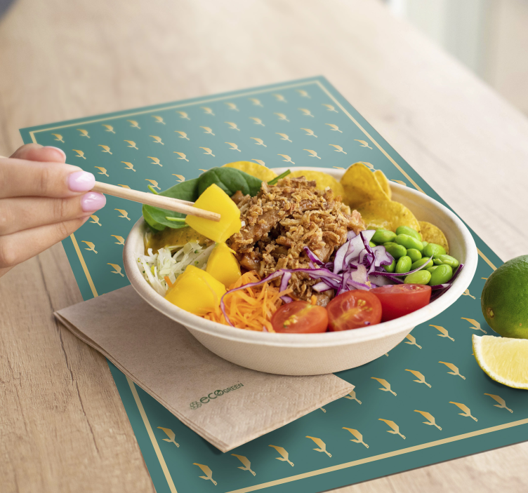 Geometriske skildpadder grønne dækkeservietter - TenStickers