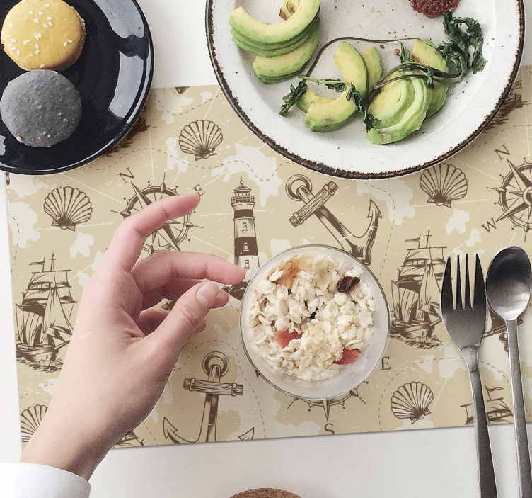 Havgenstande muslingeskal dækkeservietter - TenStickers