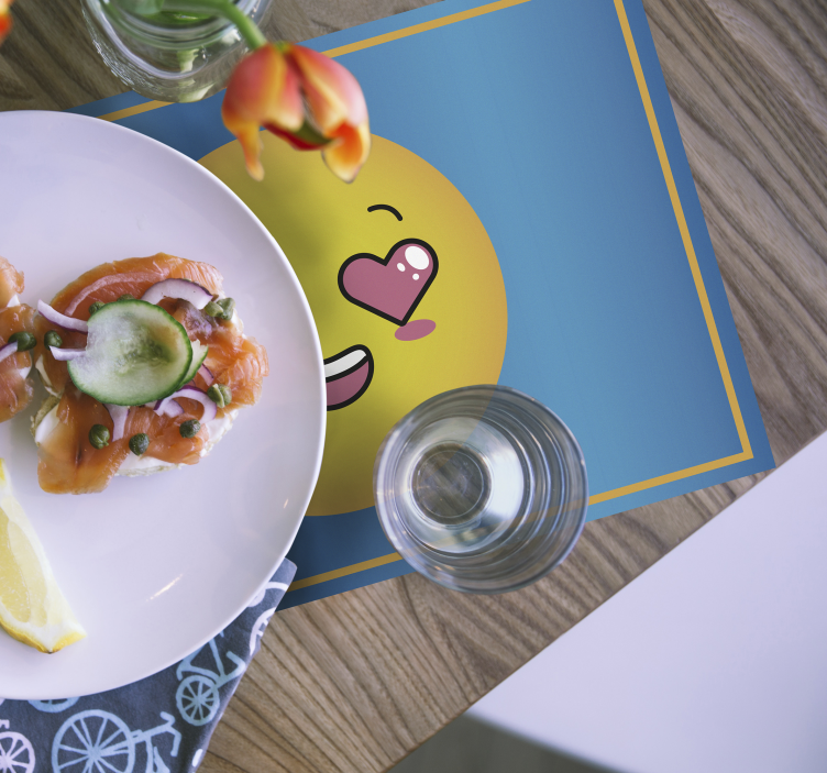 Hjerte øjne emoji børn dækkeservietter - TenStickers