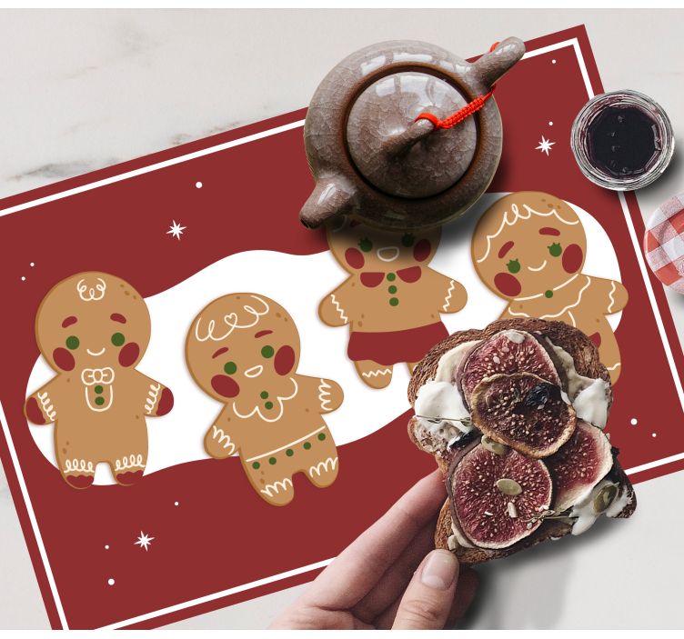 Honningkager cookie motiver jul dækkeservietter - TenStickers