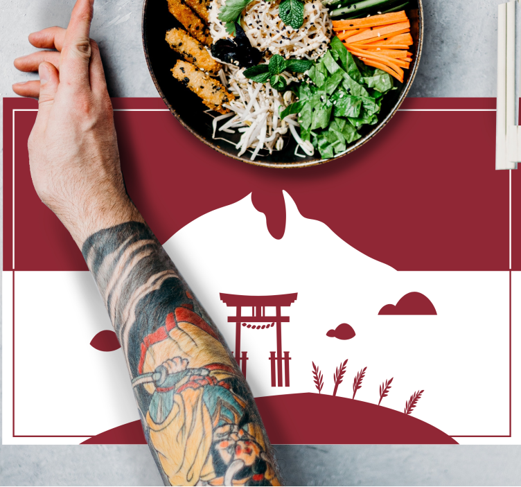 Japansk struktur med originale sømåtter - TenStickers