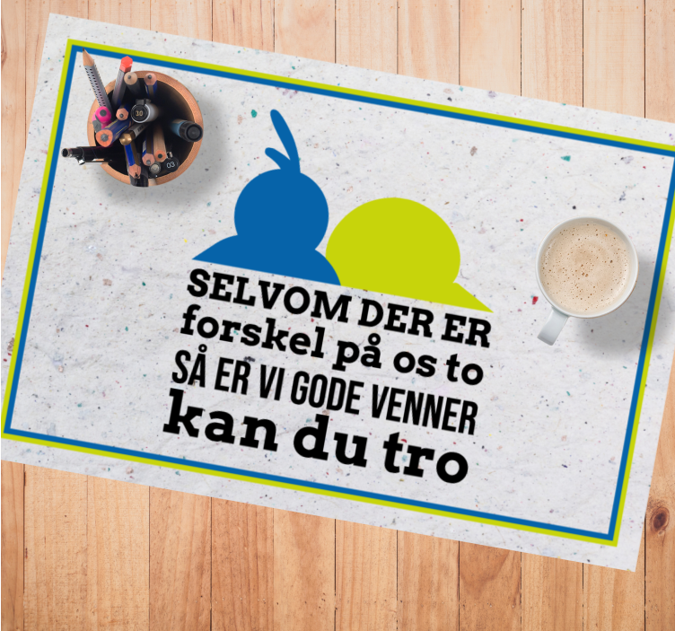 Kaj og andrea citerer dækkeservietter - TenStickers