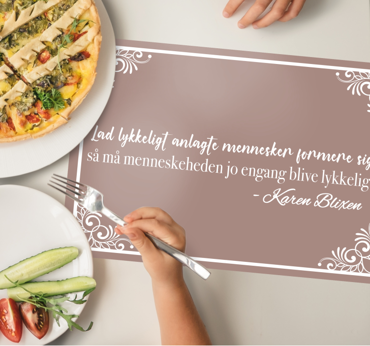 Karen blixen siger tekst dækkeserviet - TenStickers