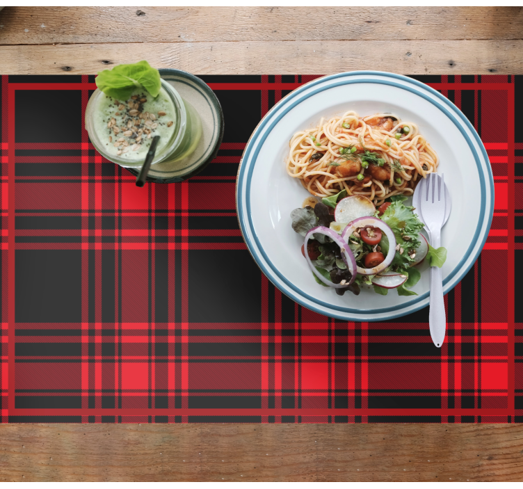 Skotskternet mønster dækkeserviet - TenStickers