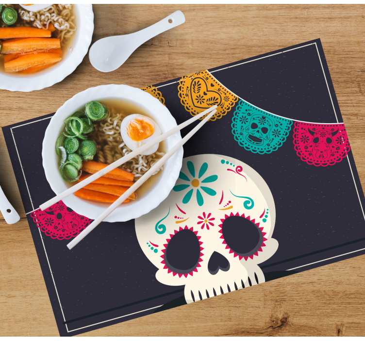 Mexicansk stil kvindelige halloween dækkeservietter - TenStickers