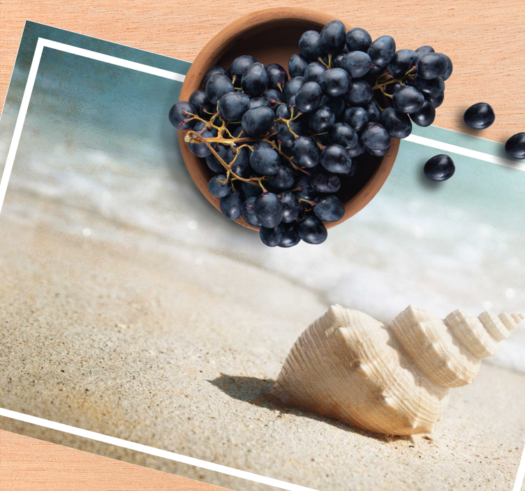 Muslingeskal på sandet moderne dækkeservietter - TenStickers