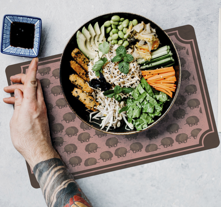 Piggsvin og prikker pindsvin dækkeservietter - TenStickers