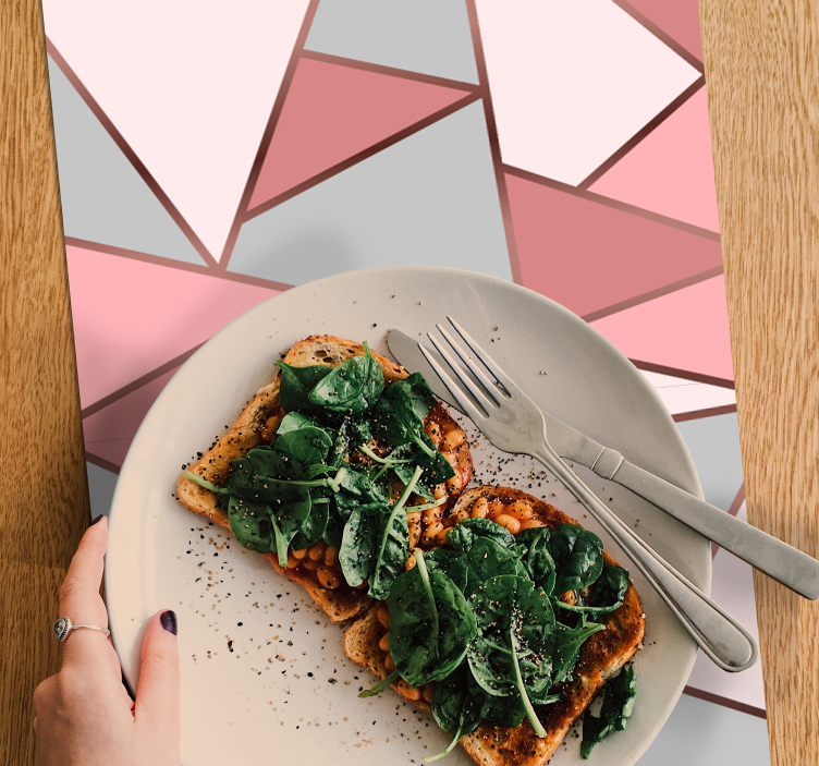 Pink mønster og guldlinjer originale dækkeservietter - TenStickers