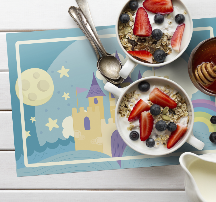 Prinsesse palads til børn dækkeservietter - TenStickers