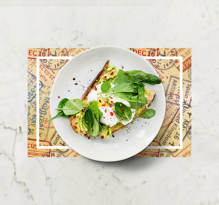 Rejse stempler hjem dækkeservietter - TenStickers