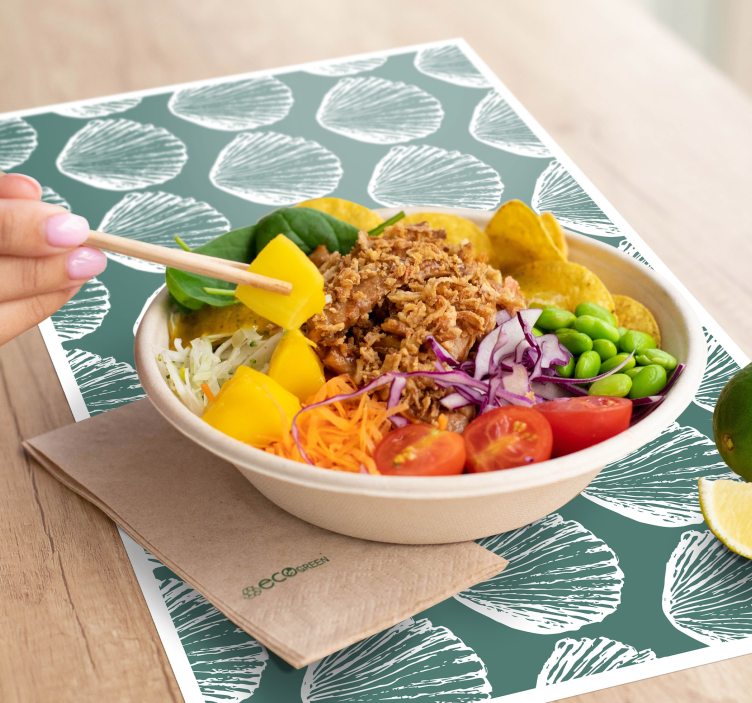 Retro muslingeskal mønster muslingeskal dækkeservietter - TenStickers